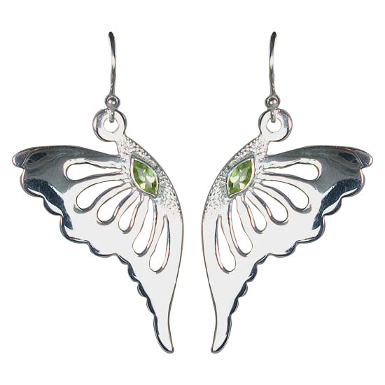 Peridot Fluttering Butterfly Earrings jewelry supply warehouse natural stones