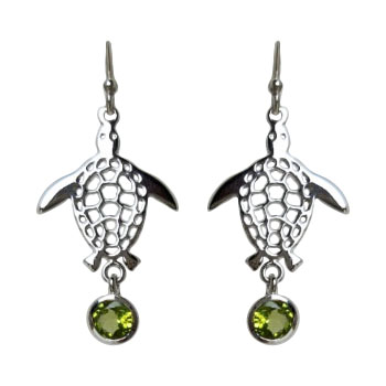 Peridot Turtle Earrings jewelry supply warehouse natural stones