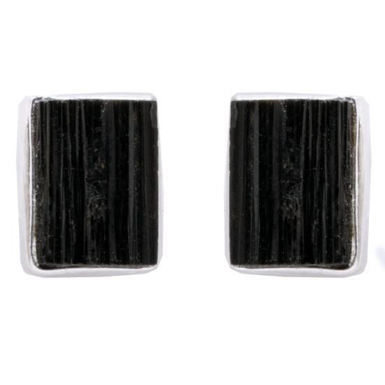 Black Tourmaline Armor Stud Earrings sterling silver earrings bulk