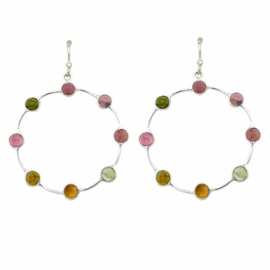 Multi Tourmaline Hoop Earrings wholesale jewelry suppliers near me