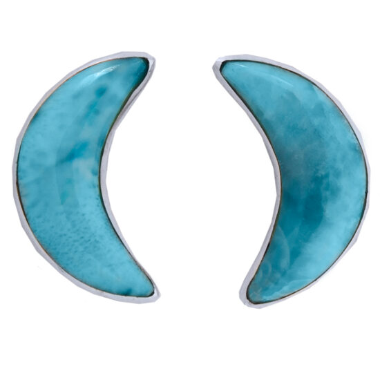 Larimar Crescent Studs