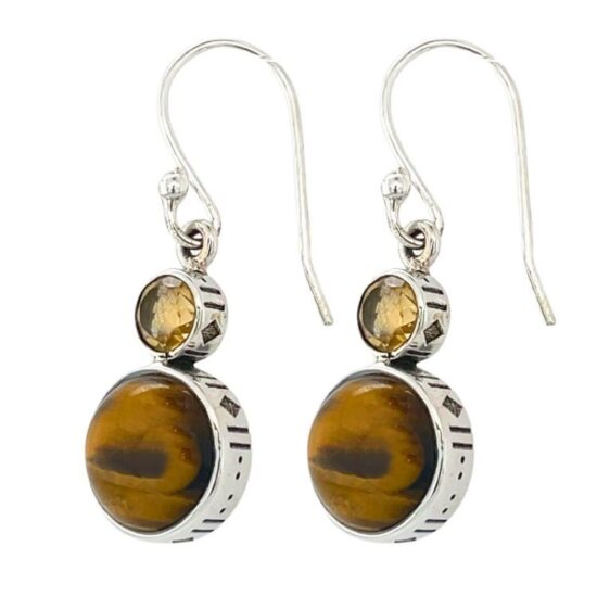 Tiger Eye Golden Citrine Earrings