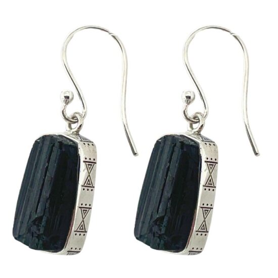 Black Tourmaline Earth Earrings - Image 3