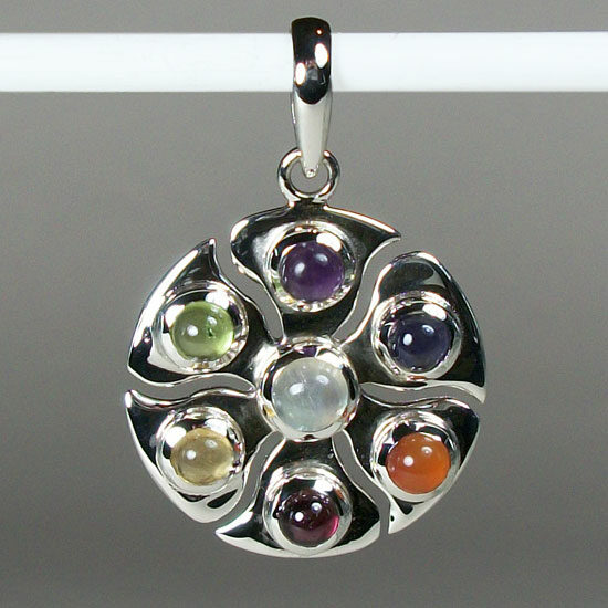 Chakra Eternal Pendant sterling silver natural gemstone jewelry wholesale vendor