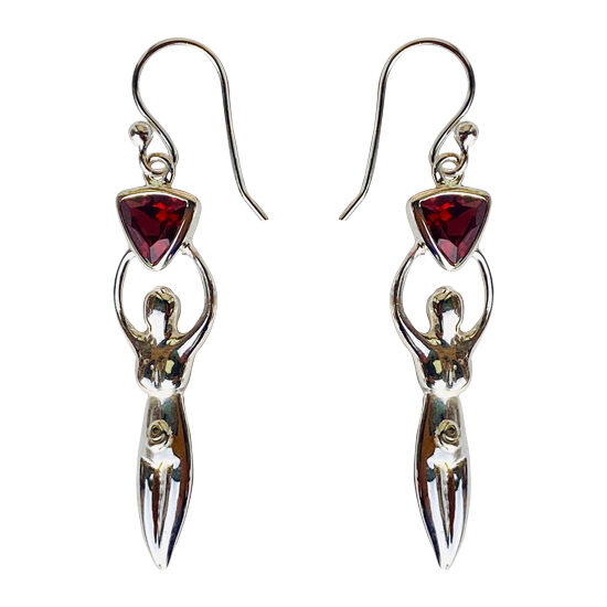 Garnet Goddess Earrings ethically handcrafted exclusive designs fashion jewelry