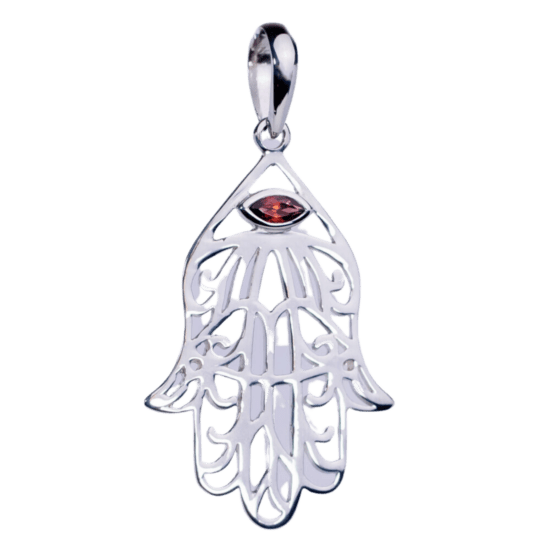 Garnet Hand Hamsa Pendant wholesale-only family business women's jewelry wholesale suppliers