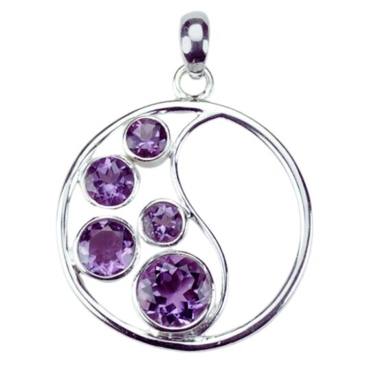 Amethyst Yin Yang Pendant sterling silver wholesale jewelry supplies