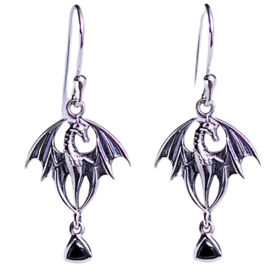 Silver Dragon Magic Earrings wholesale crystal gemstone suppliers