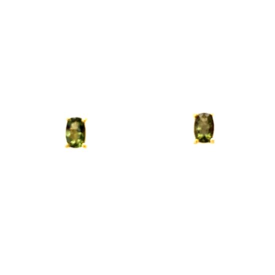 Moldavite Gold Vermeil Elegance Stud Earrings fine jewelry wholesale suppliers