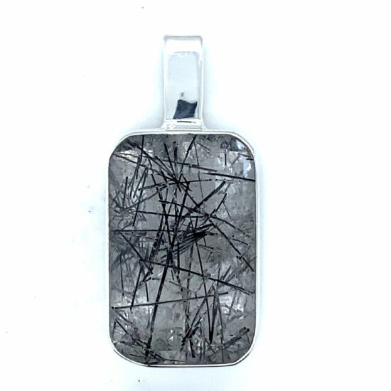 Tourmalinated Quartz Unisex Pendant wholesale sterling silver gemstone jewelry