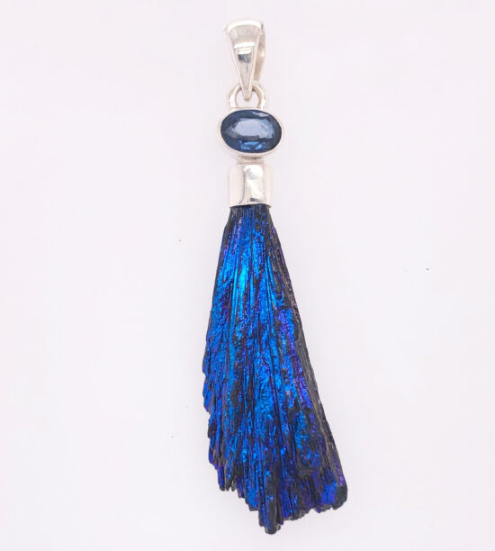 Kyanite Blue Feather Pendant wholesale suppliers for jewelry