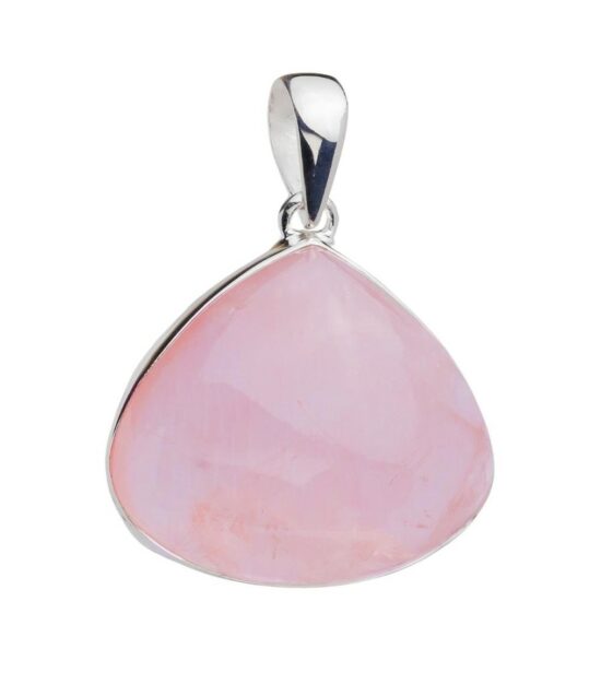 Rose Quartz Lush Lotus Pendant unique genuine gemstone wholesale jewelry