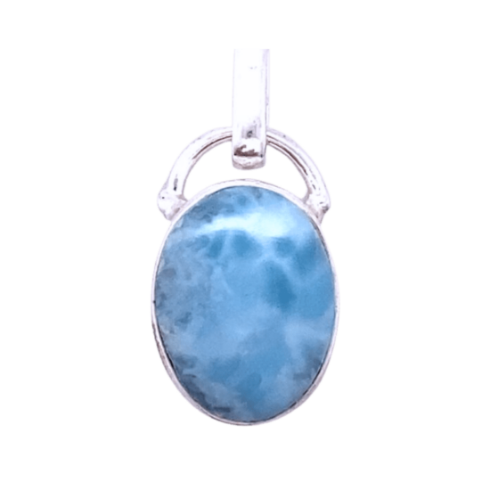 Larimar Pink Conch Reversible Pendant ethically-sourced beautifully handcrafted gemstone jewelry