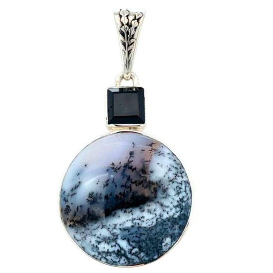 Merlinite Spinel Mystical Scene Pendant