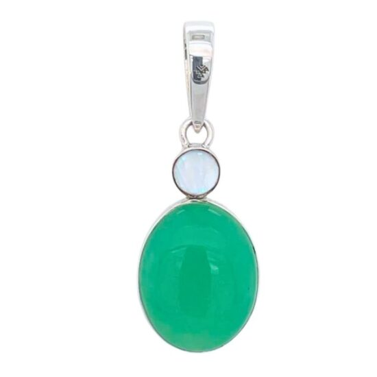 Chrysoprase Moonstone Pendant - Image 3