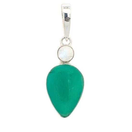 Chrysoprase Moonstone Pendant - Image 2