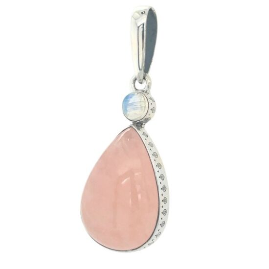 Rose Quartz Moonstone Romantic Pendant wholesale sterling silver natural gemstone jewelry