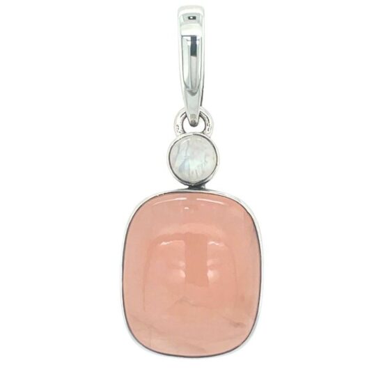 Rose Quartz Moonstone Romantic Pendant wholesale sterling silver natural gemstone jewelry