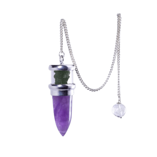 Amethyst Moldavite Pendulum