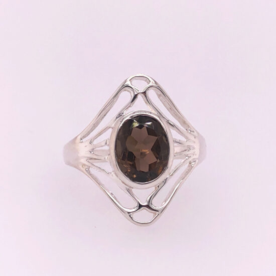 Smoky Quartz Shield Ring wholesale jewelry vendor direct