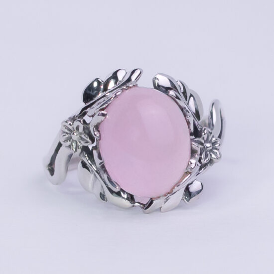 Rose Quartz Flower Garden Ring exclusive and rare gemstones