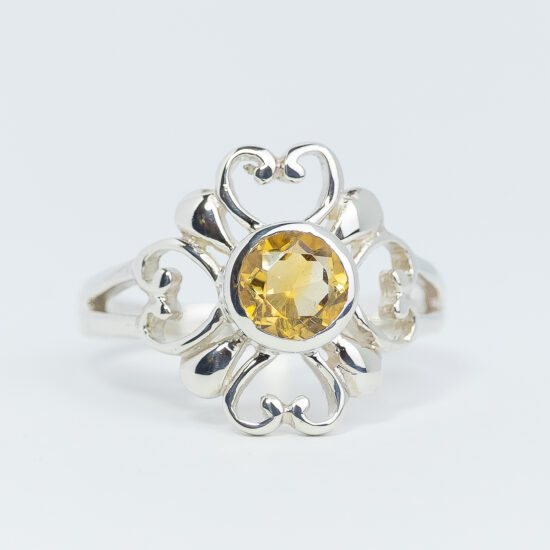 Citrine Poetic Hearts Ring 925 silver sterling new age