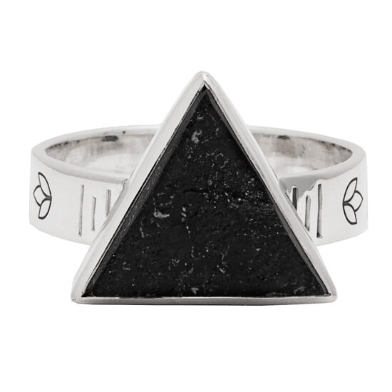 Black Tourmaline Lotus Spirit Triangle Ring sterling silver earrings bulk