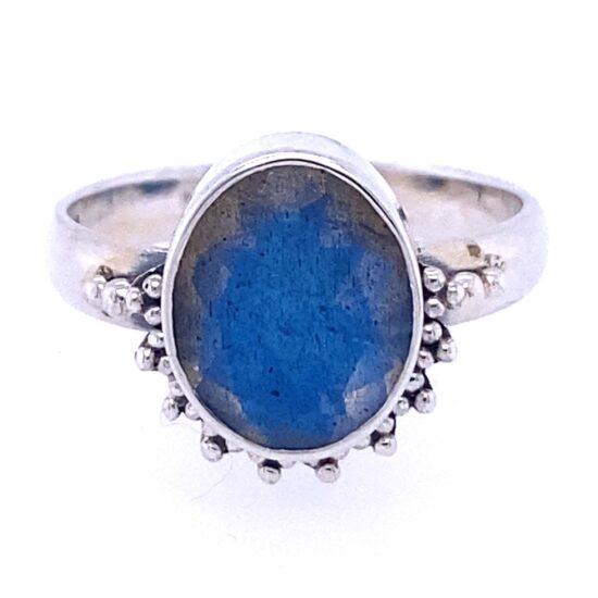 Labradorite Blue Flash Oval Ring wholesale crystal gemstone suppliers