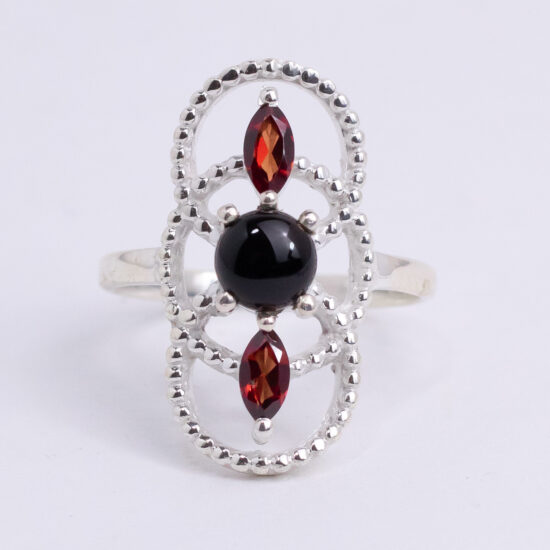 Garnet Onyx Full Circle of Life Ring best jewelry vendors crystal gemstones