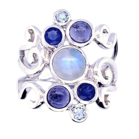 Moonstone Blues Vortex Ring bulk jewelry supplies wholesale grow your business