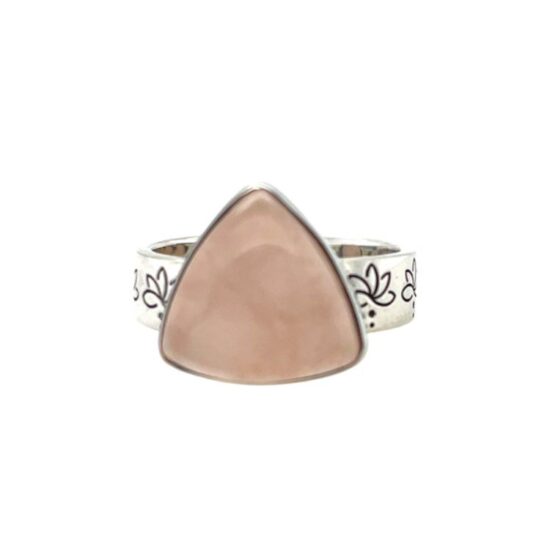 Rose Quartz Lotus Ring - Image 3