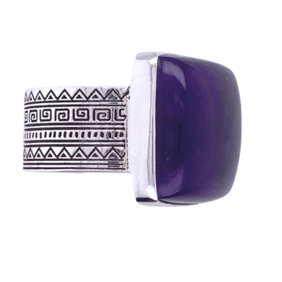 Amethyst Sacred Tribe Unisex Square Ring wholesale natural gemstone jewelry