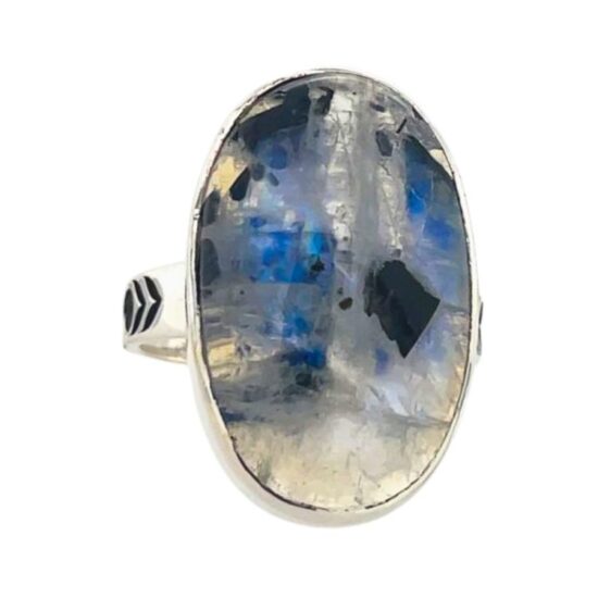 Black Tourmaline In Moonstone Nature's Artwork Ring wholesale jewelry natural gemstones