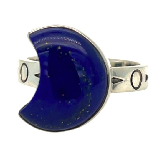 Lapis Crescent Moon Glow Ring. necklace supplier new age