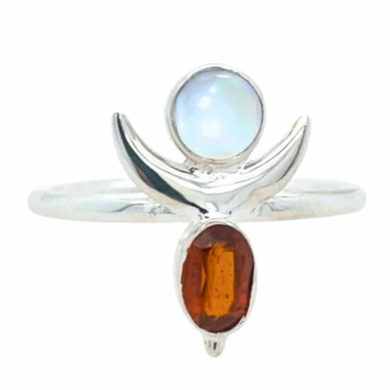 Moonstone Orange Kyanite Crescent Moon Ring jewelry collection grow your business