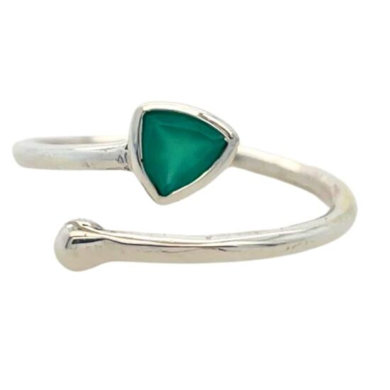 Green Jade Onyx Adjustable Wrap Ring wholesale natural sterling silver gemstone jewelry USA