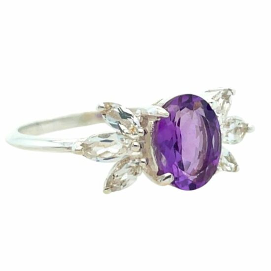 Amethyst White Topaz Renaissance Ring crystal gemstones gemstone jewelry wholesaler