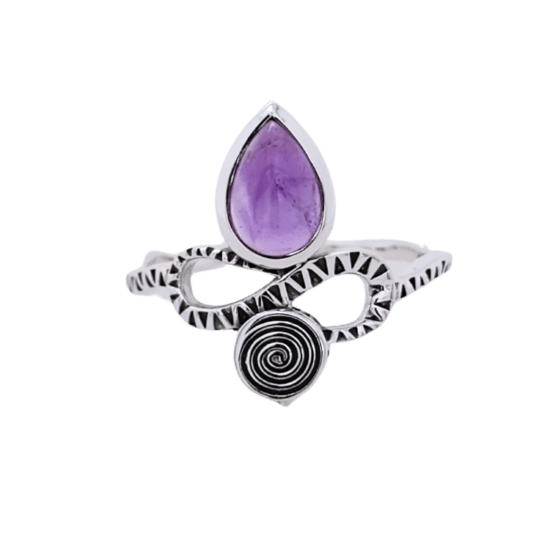 Amethyst Sacred Snake Ring exotic new age US wholesale jewelry vendor