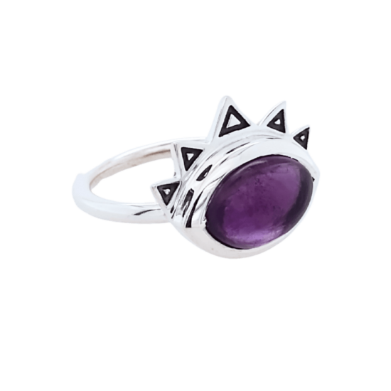 Amethyst Enlightenment Ring wholesale sterling silver natural gemstone jewelry