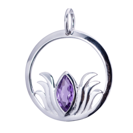 Lotus Bliss Pendant wholesale sterling silver gemstone natural real jewelry