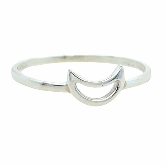 Silver New Moon Ring