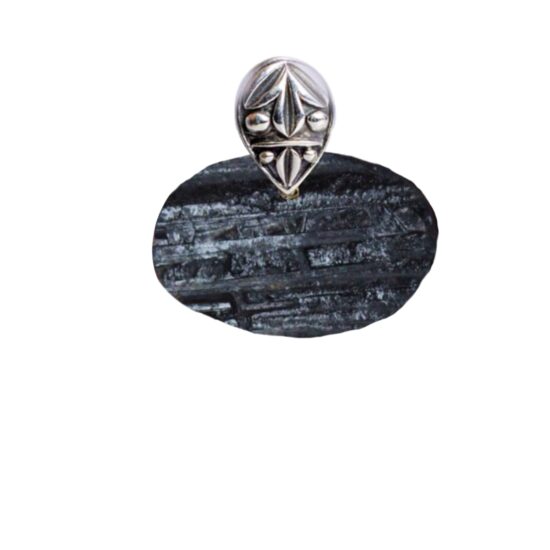 Black Tourmaline Rocky Pendant