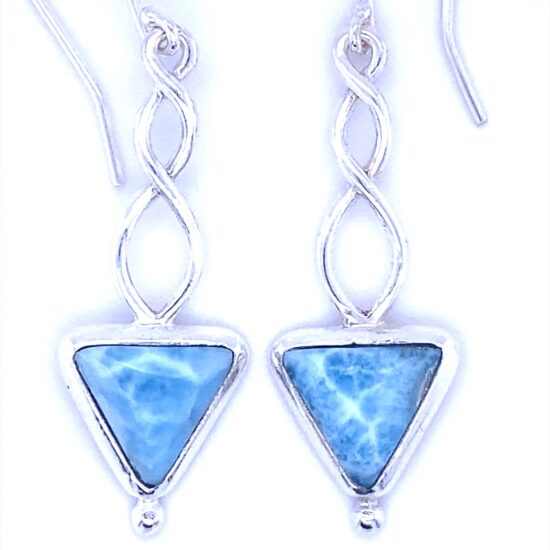 Larimar Triangle Twist Earrings jewelry store suppliers crystal gemstones