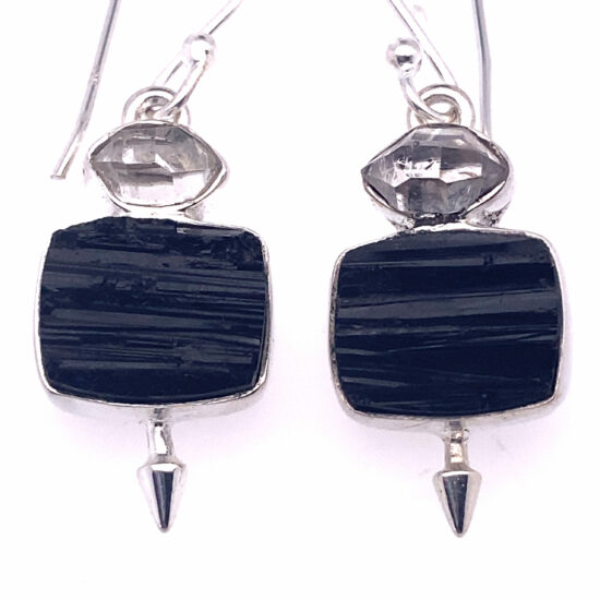 Black Tourmaline Protection Arrow Earrings jewelry supply warehouse natural stones