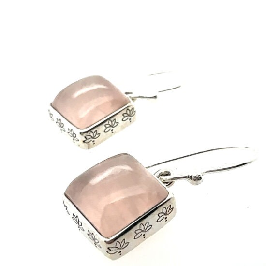 Rose Quartz Peace Earrings sterling silver wholesale jewelry supplies