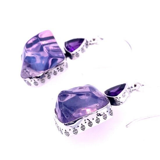 Lavender Liquid Amethyst Earrings exclusive fine sterling silver