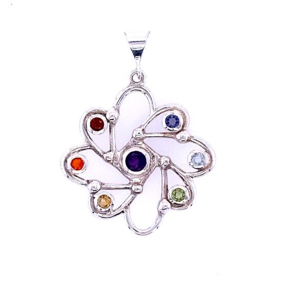 Chakra Atomic Spirit Pendant sterling silver natural gemstone jewelry wholesale vendor