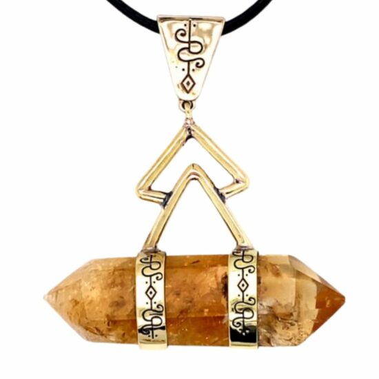 Brassy Brave Pendant natural gemstones tribal jewelry