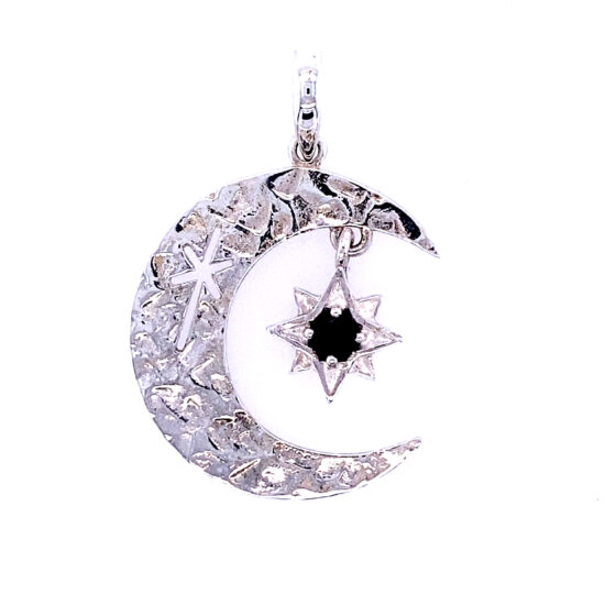 Crescent Moon North Star Pendant