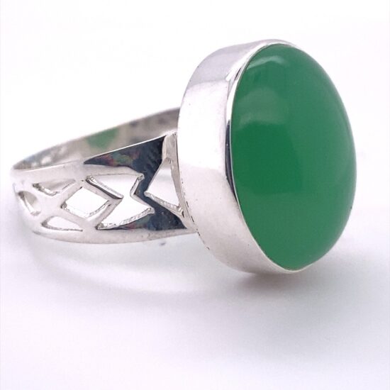 Chrysoprase Jupiter Ring ethically handcrafted sterling silver